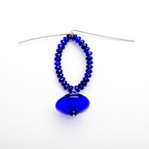 Nancy Chase's Cobalt Blue Glass Earrings - , Contemporary Wire Jewelry, Beads, bend the wires out to the side